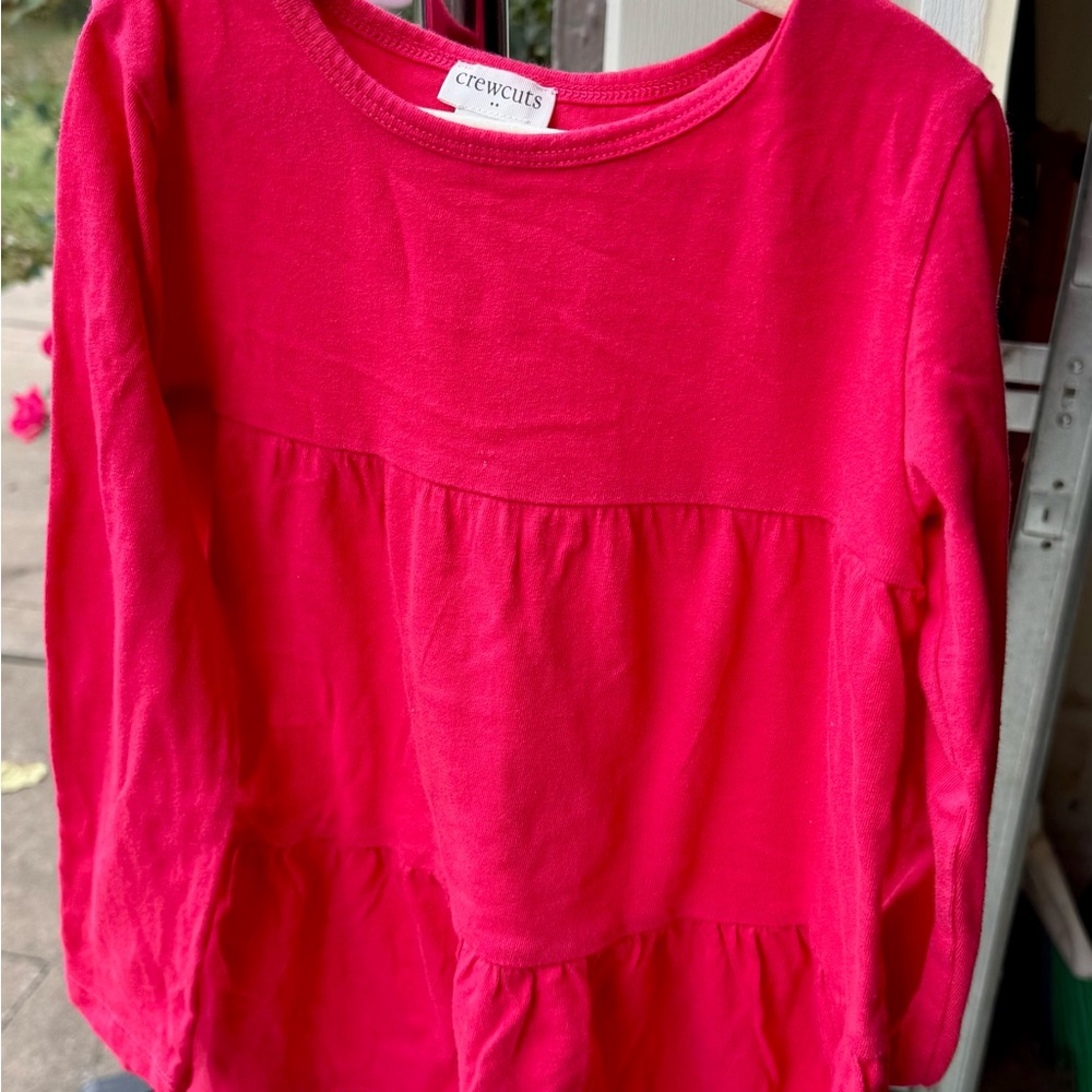 Crewcuts Kids Vibrant Red Long Sleeve Tee
